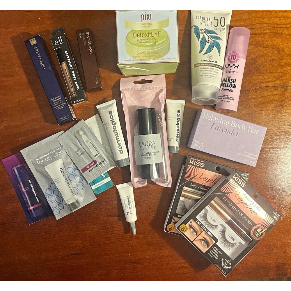 Assorted Estee Lauder e.l.f. Hourglass Pixi NYX Makeup & Skincare Lot SPF